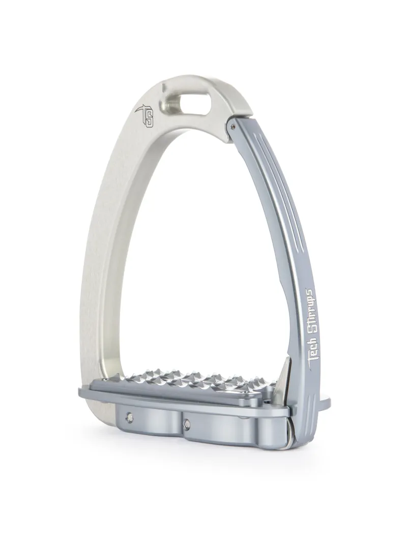 Tech Venice Sloped Evo Safety Stirrups-Silver/Titanium